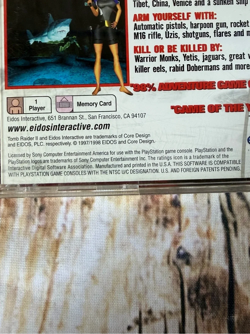 Tomb Raider / Tomb Raider II Sony Game Set - Black